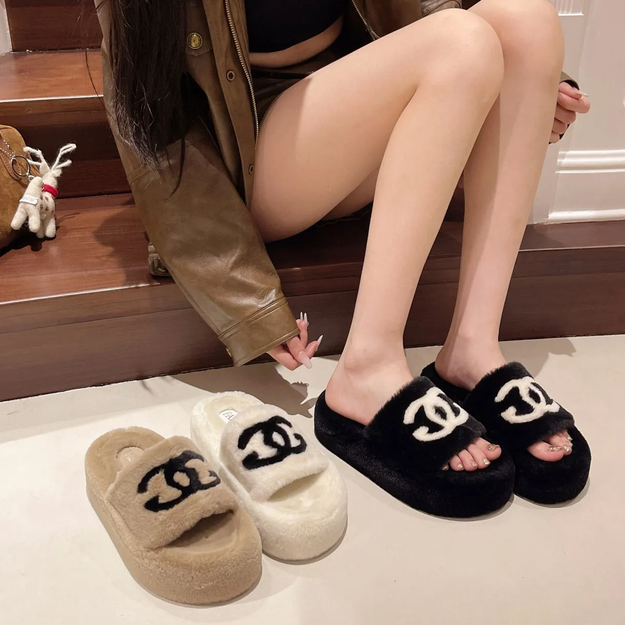 もこもこで足元あったか♪ルームシューズ 冬 あったか レディース かわいい おしゃれ ふわふわ 滑りにくい スリッパ