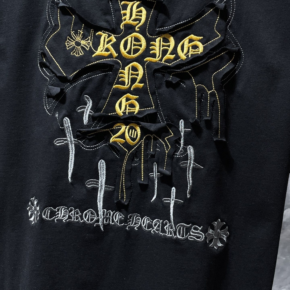 『S-XL』メンズ＆レディース 半袖 刺繍入り クルーネック カジュアル ルーズフィット シャツ