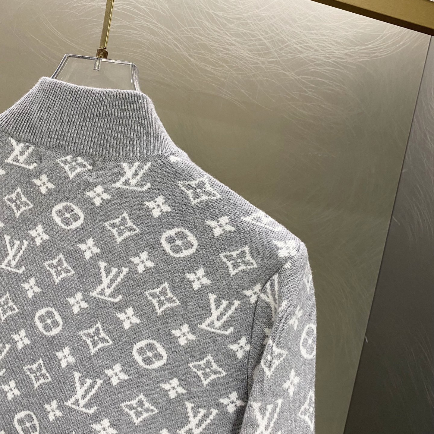 『M-XL』毎日コーデに活躍 フード付き総柄ニット開襟アウター