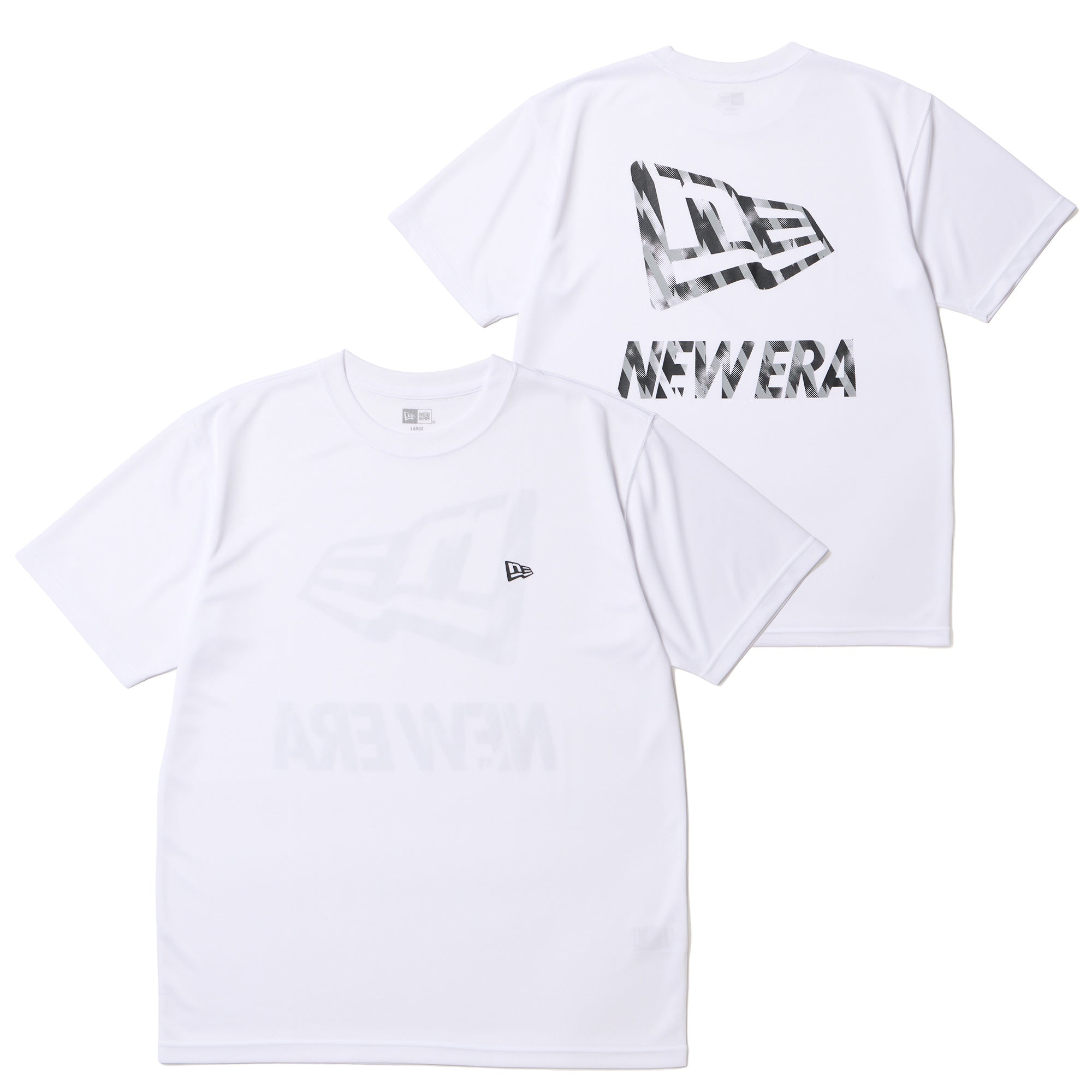 半袖 テックTシャツ タイダイ パターン Flag ＆ Wordmark Logo ホワイト | パフォーマンスアパレル