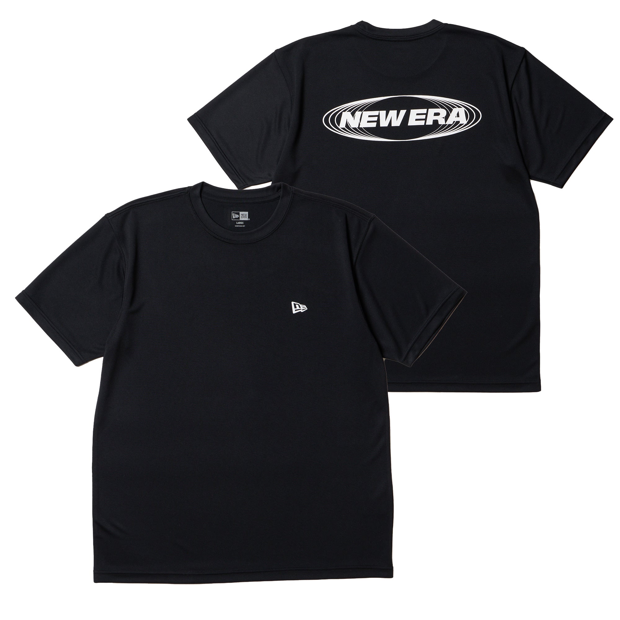 半袖 テック Tシャツ Circle New Era Logo ブラック | パフォーマンスアパレル