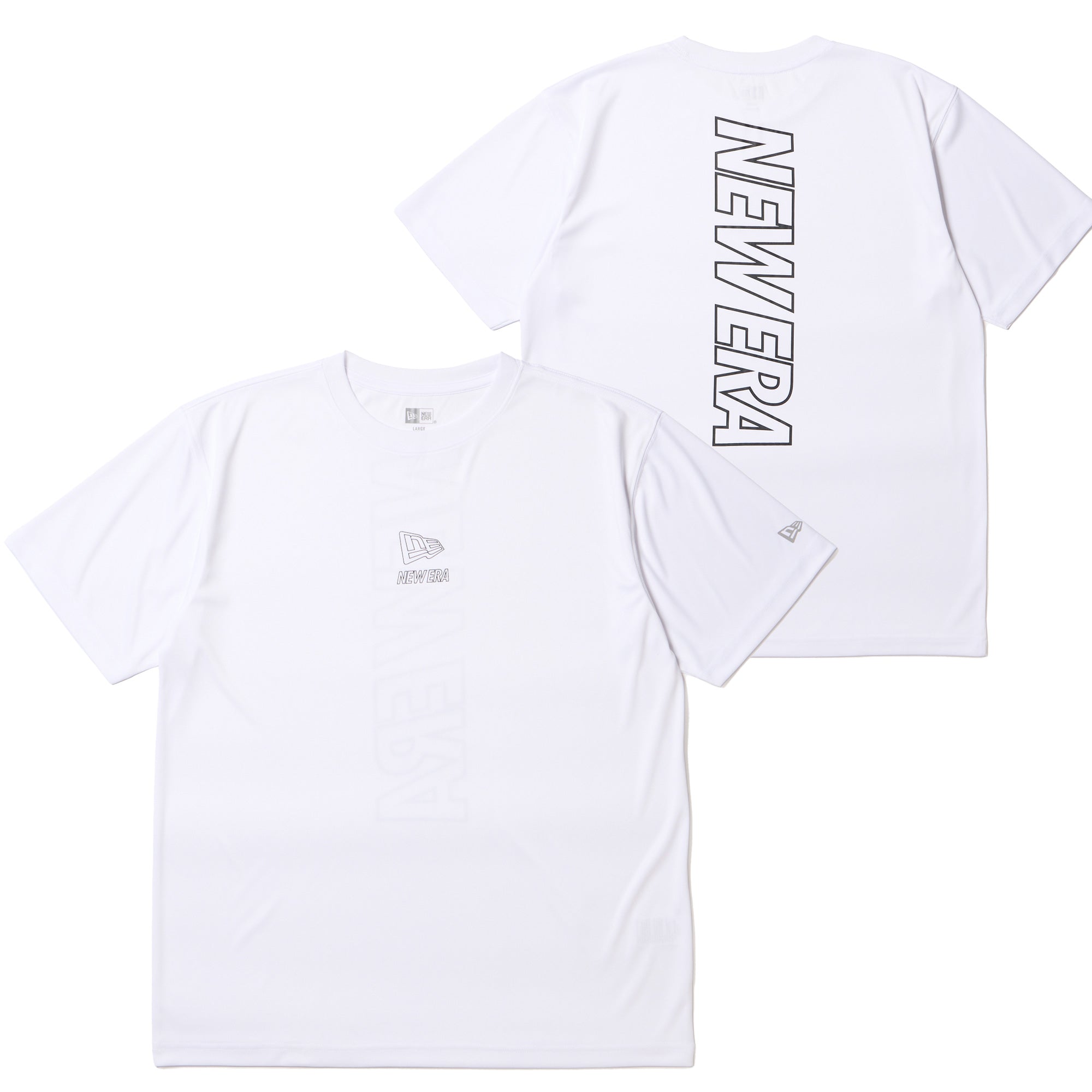 半袖 ラッシュTシャツ Vertical Logo ホワイト | パフォーマンスアパレル
