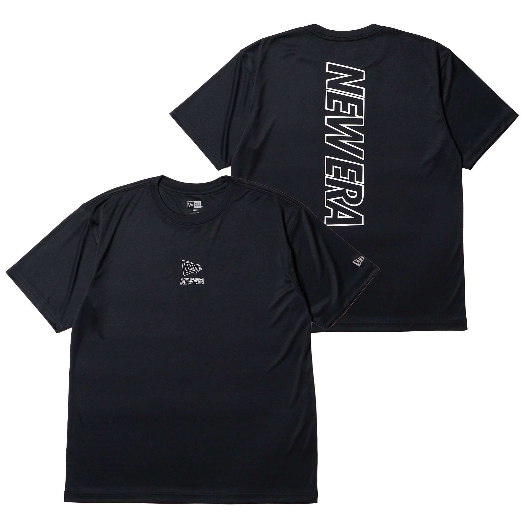 半袖 ラッシュTシャツ Vertical Logo ブラック | パフォーマンスアパレル