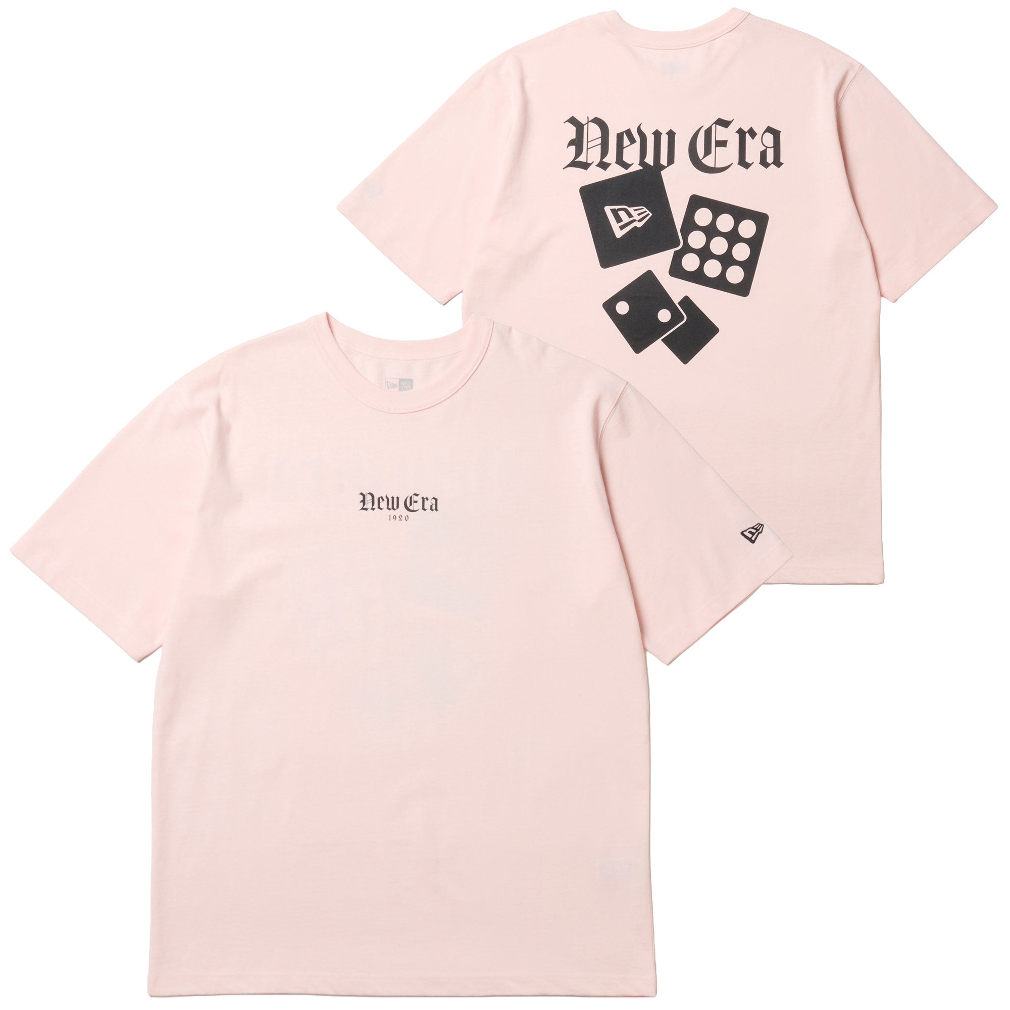 半袖 ウォッシュド コットン Tシャツ 1920 Dice ピンク