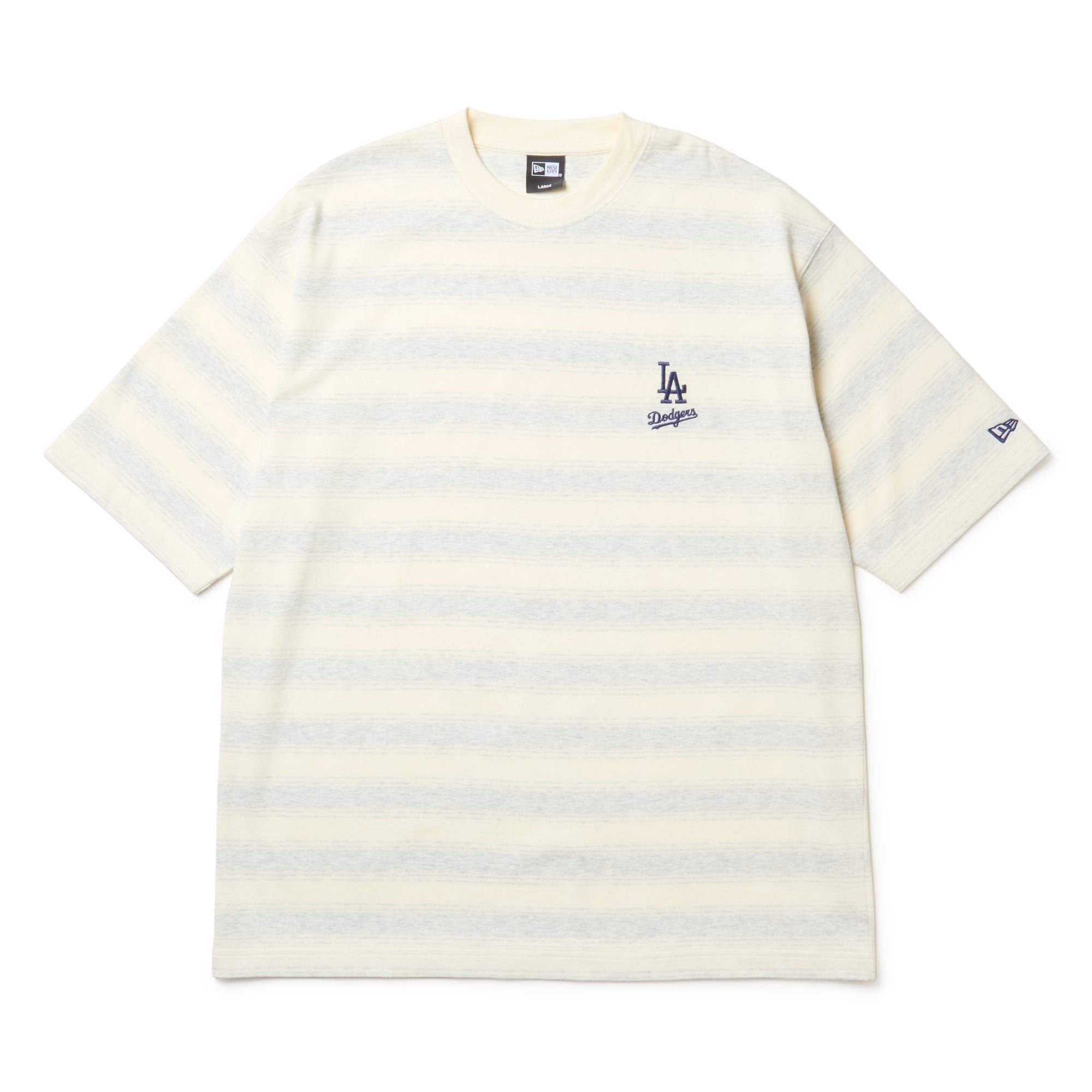 半袖 オーバーサイズド コットン Tシャツ ボーダー ロサンゼルス・ドジャース オフホワイト