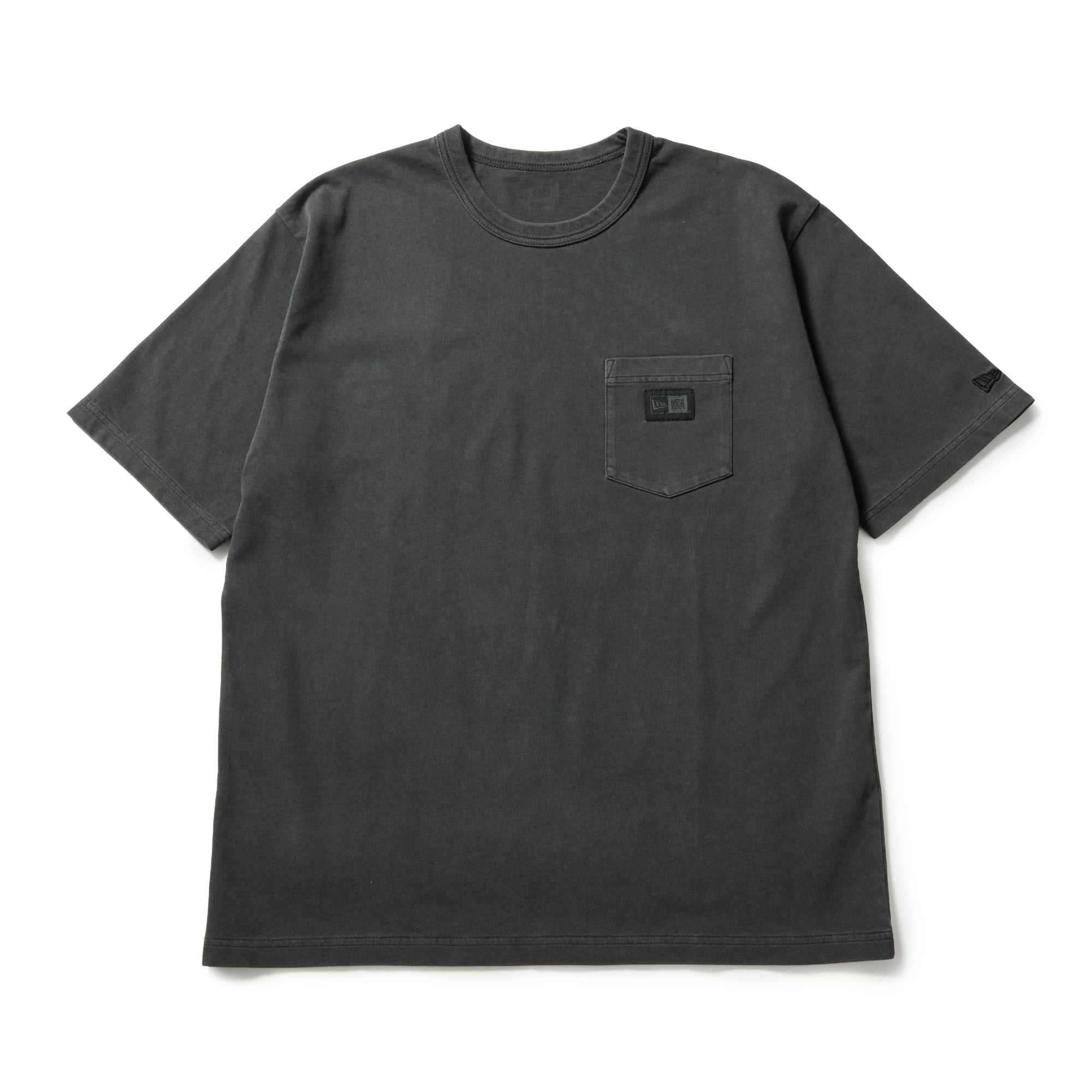 半袖 ガーメントダイ コットン Tシャツ Box Logo Woven Patch チャコールグレー
