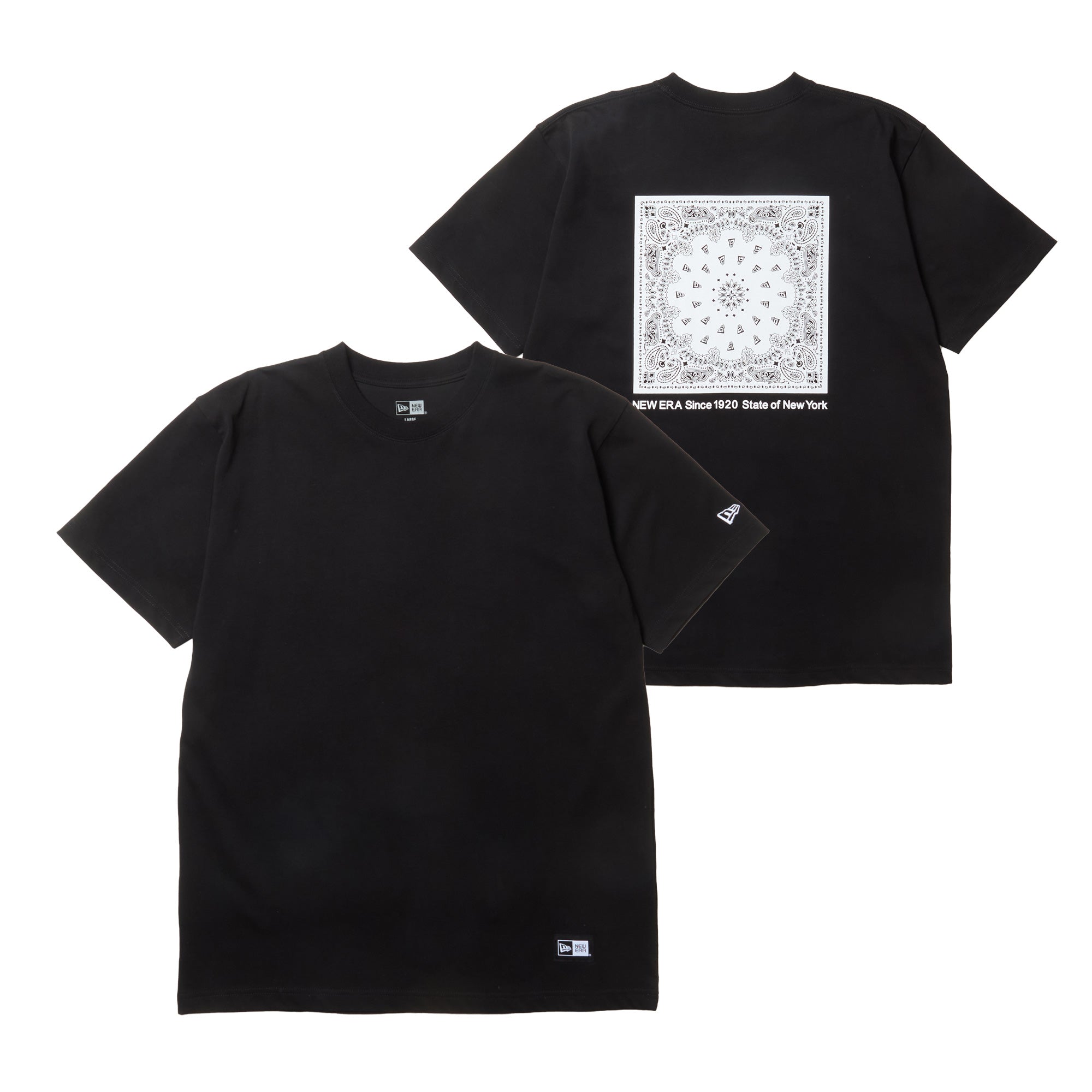 半袖 コットン Tシャツ Paisley ブラック