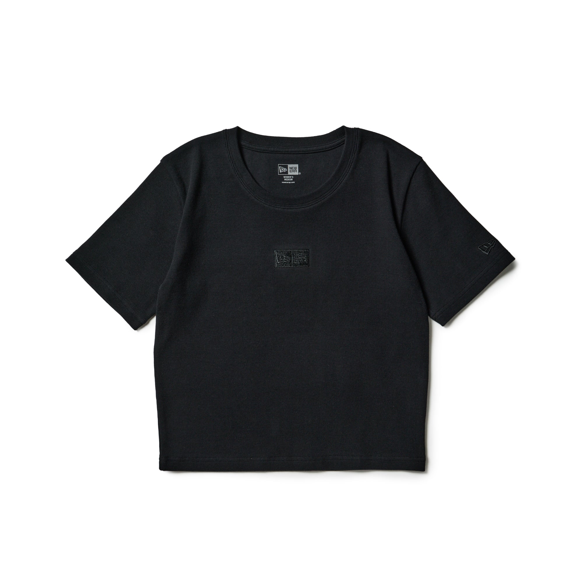 ウィメンズ 半袖 ミニ リブ Tシャツ Tonal Box Logo ブラック