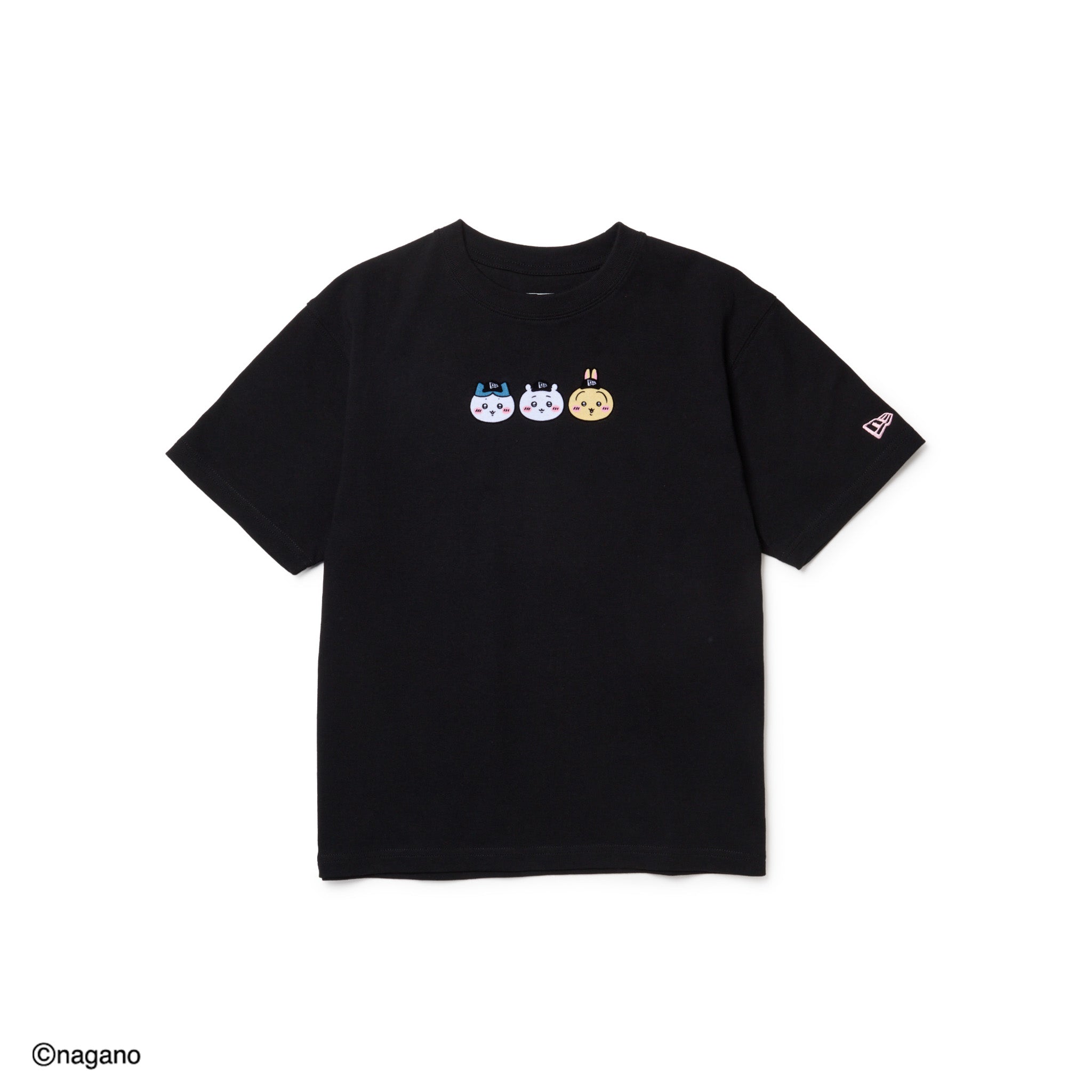 キッズ Youth 半袖 コットン Tシャツ ちいかわ / ちいかわ・ハチワレ・うさぎ ブラック