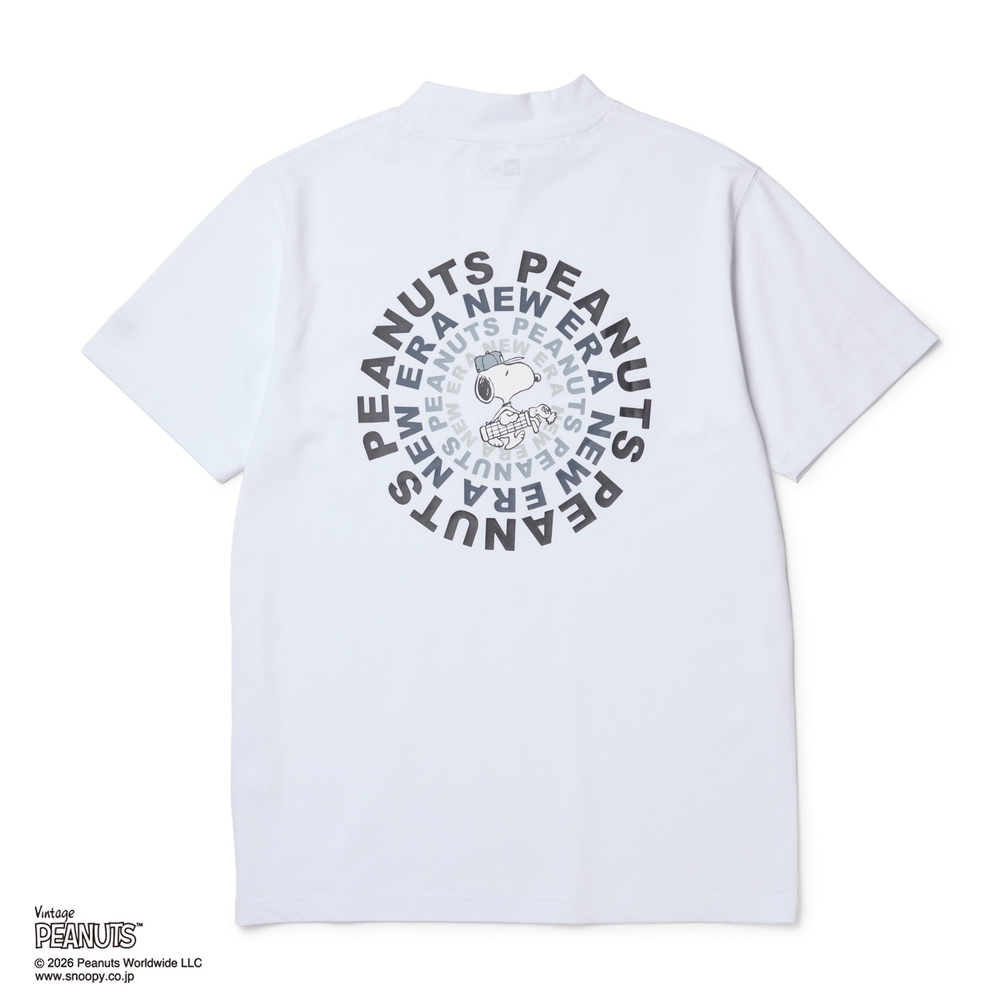 半袖 ミッドネック Tシャツ Vintage PEANUTS  ピーナッツ GOLF Circle ロゴ ホワイト | ゴルフ