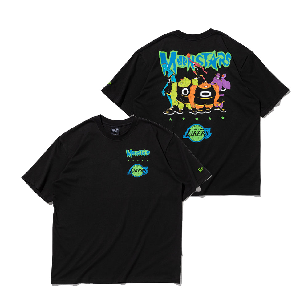 半袖 オーバーサイズド コットン Tシャツ Space Jam 2 スペース・ジャム 2 ロサンゼルス・レイカーズ ブラック