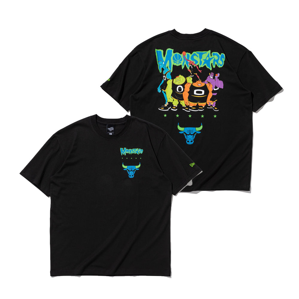 半袖 オーバーサイズド コットン Tシャツ Space Jam 2 スペース・ジャム 2 シカゴ・ブルズ ブラック