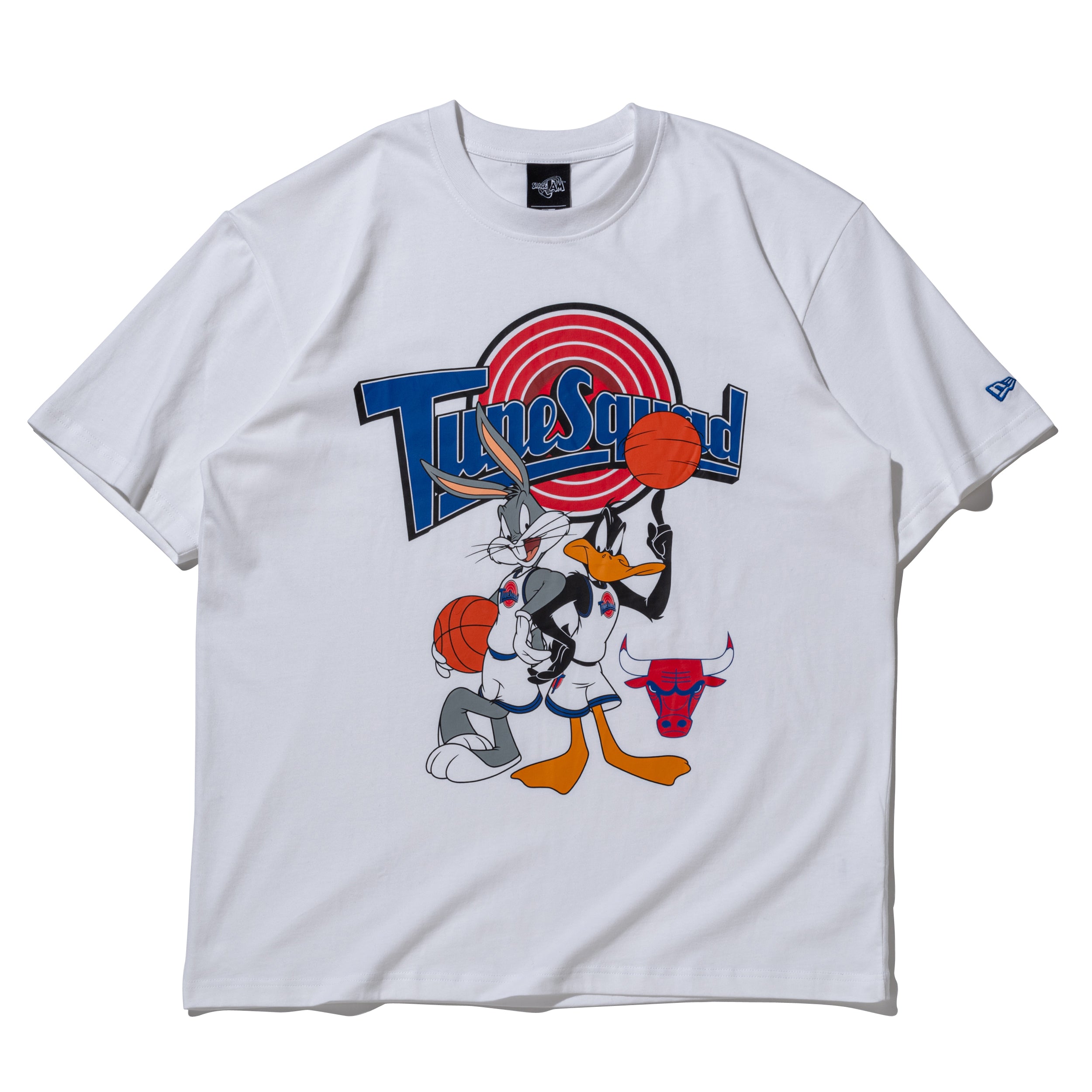 半袖 オーバーサイズド コットン Tシャツ Space Jam 2 スペース・ジャム 2 Tune Squad シカゴ・ブルズ ホワイト