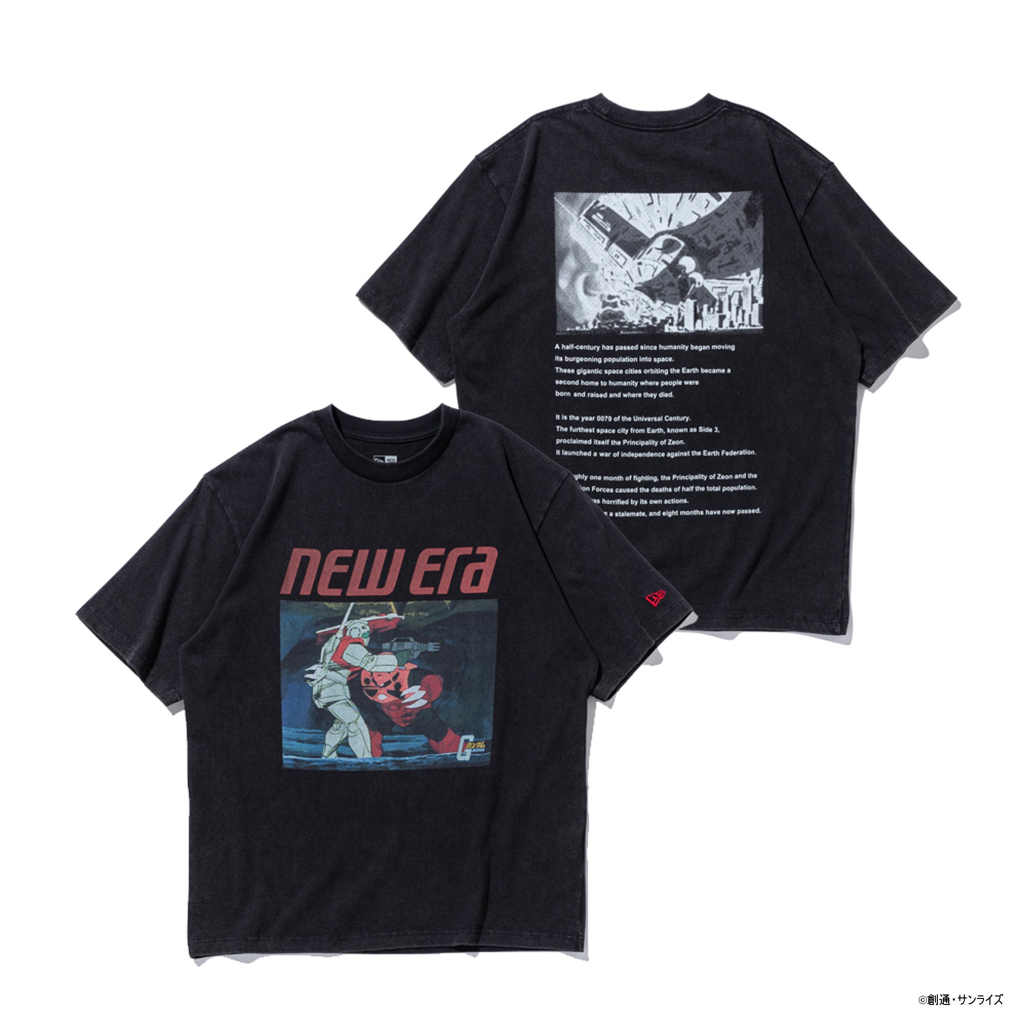半袖 ウォッシュドコットン Tシャツ 機動戦士ガンダム ブラック