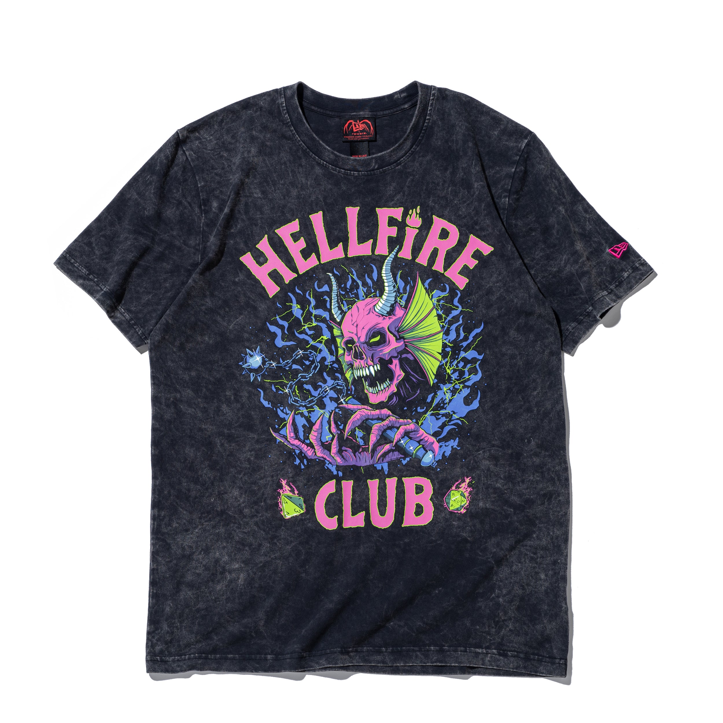 半袖 コットン Tシャツ NETFLIX STRANGER THINGS ストレンジャー・シングス HELLFIRE CLUB ブラック