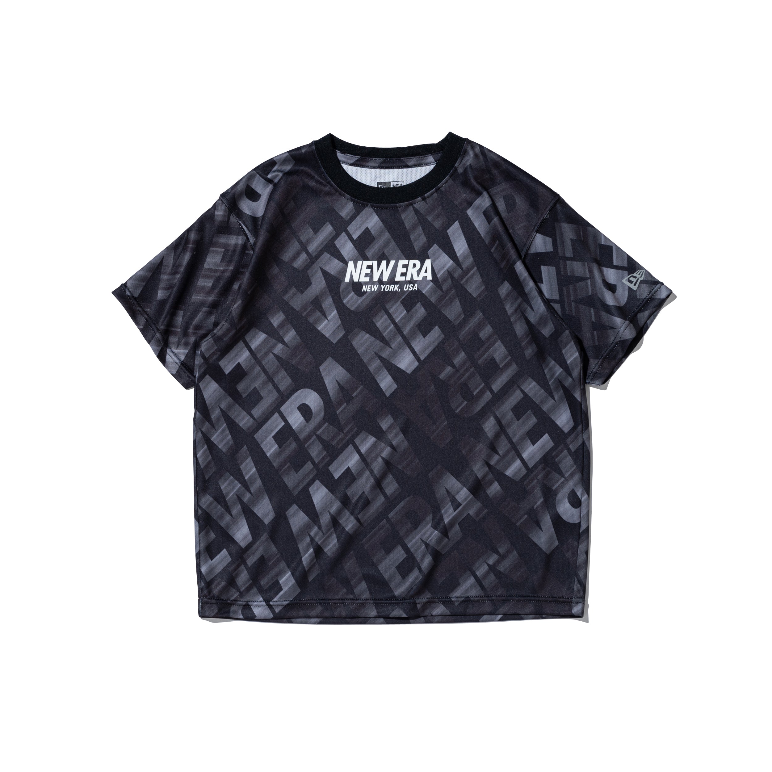 キッズ Youth 半袖 テック Tシャツ オールオーバー ブラック | パフォーマンスアパレル