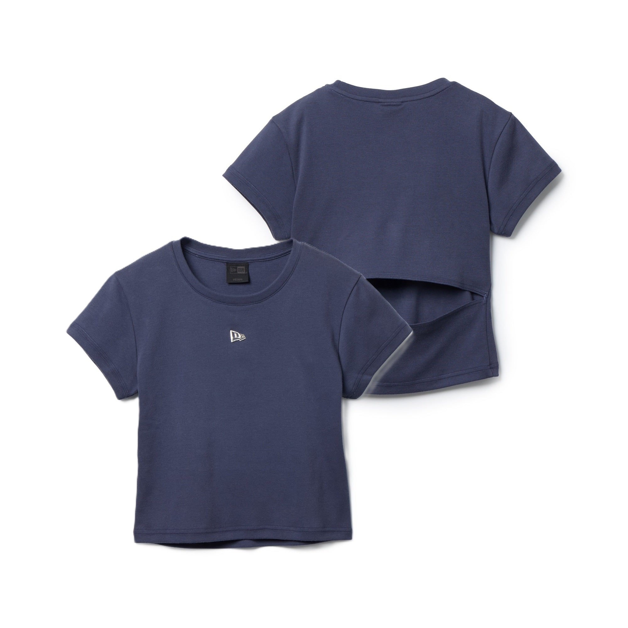 ウィメンズ 半袖 オープンバック Tシャツ BLACK LABEL ネイビー