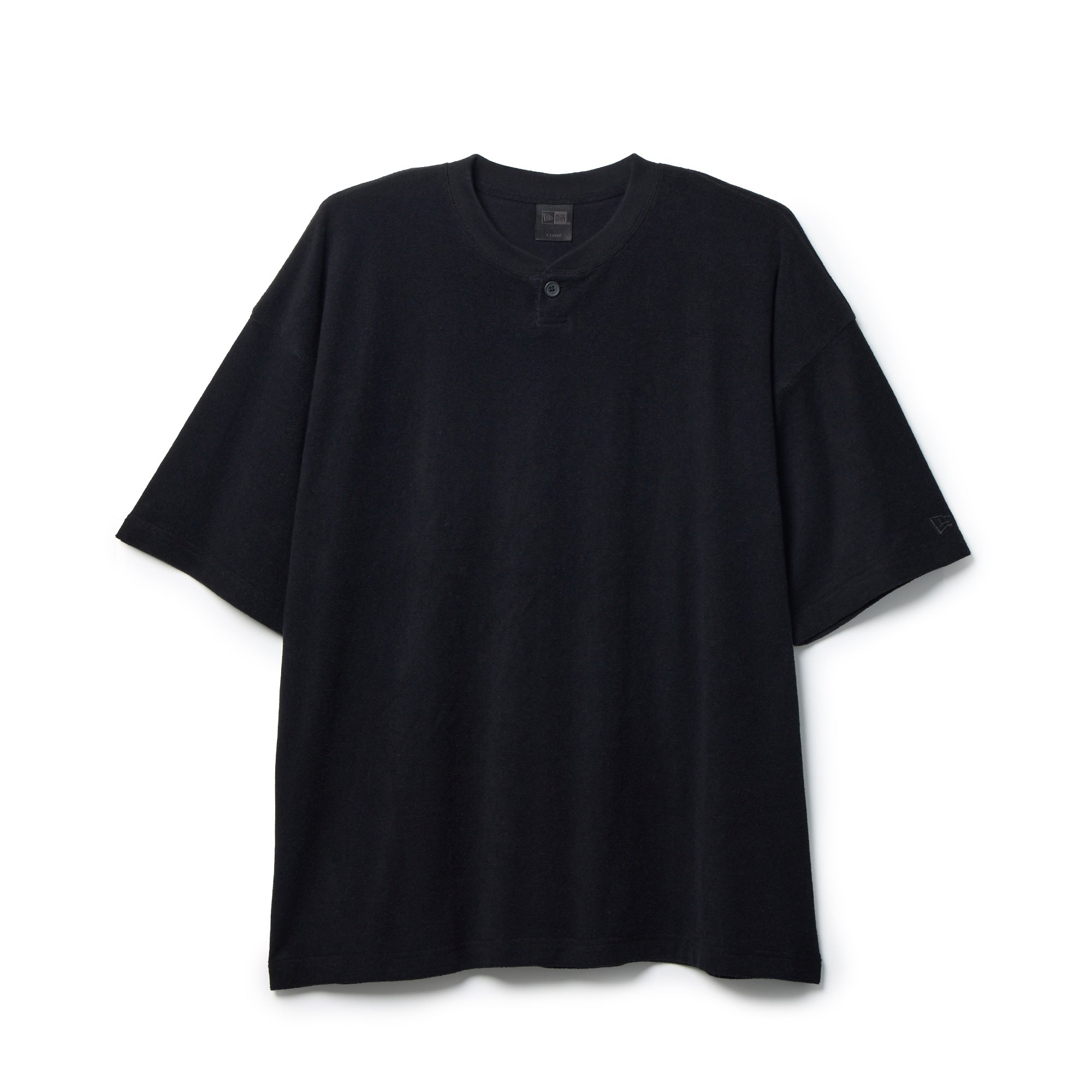 半袖 オーガニック パイル ヘンリーネック Tシャツ BLACK LABEL SS26 ブラック