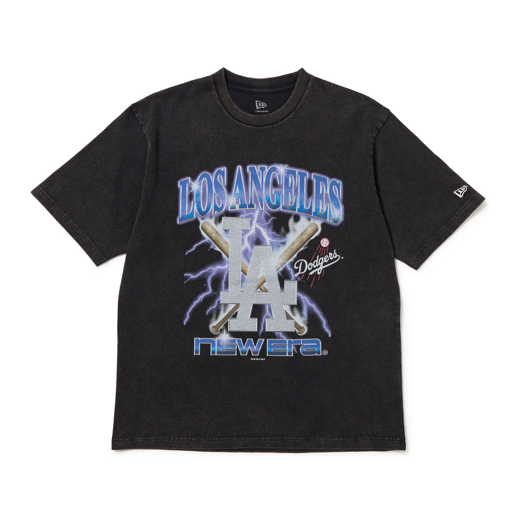 半袖 ウォッシュドコットン Tシャツ Lightning ロサンゼルス・ドジャース ブラック