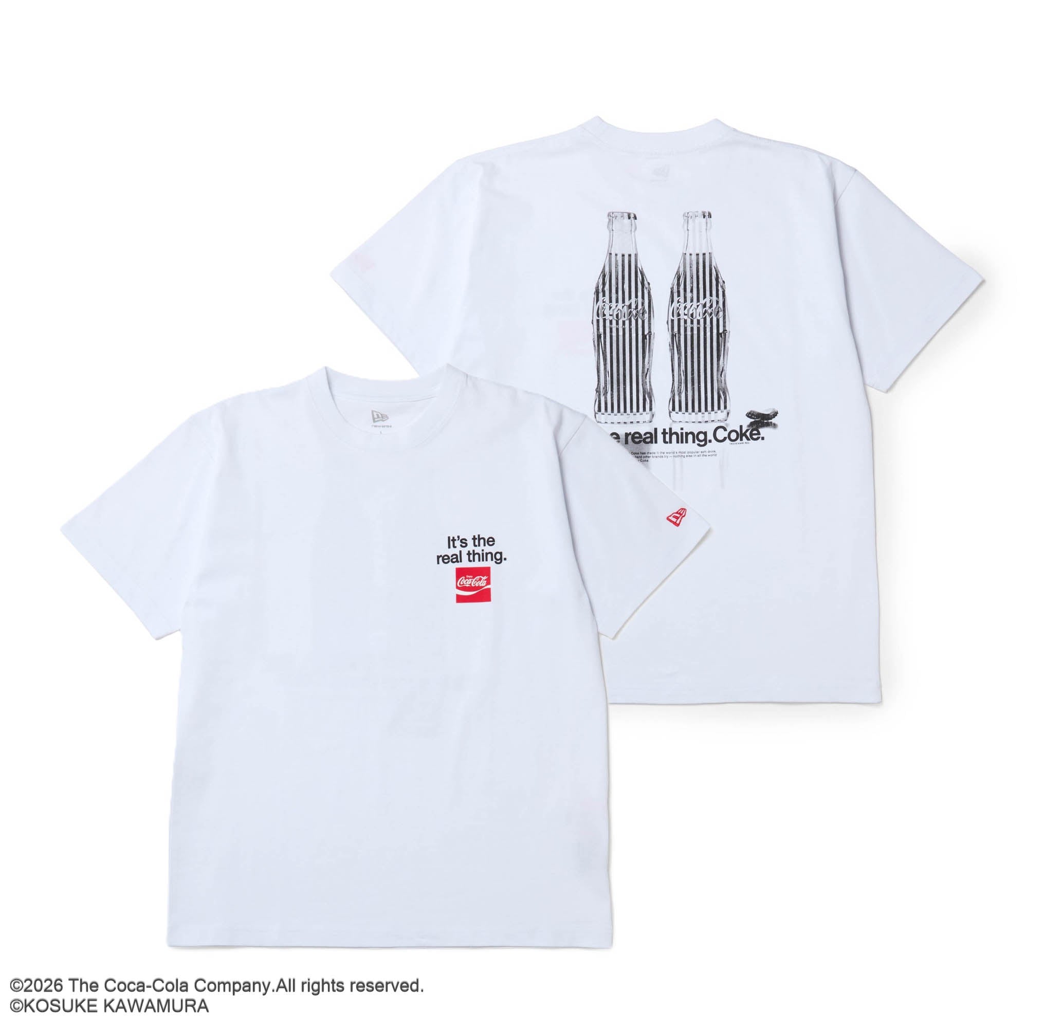 半袖 コットン Tシャツ Coca-Cola designed by Kosuke Kawamura コカ･コーラ It's the real thing. Coke ホワイト