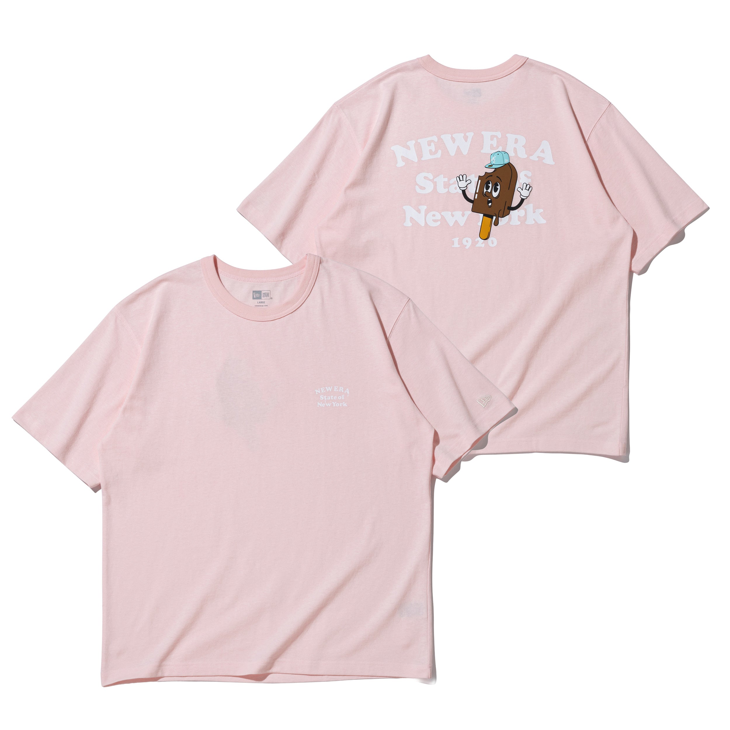 半袖 ウォッシュドコットンTシャツ Ice Pop ソフトピンク