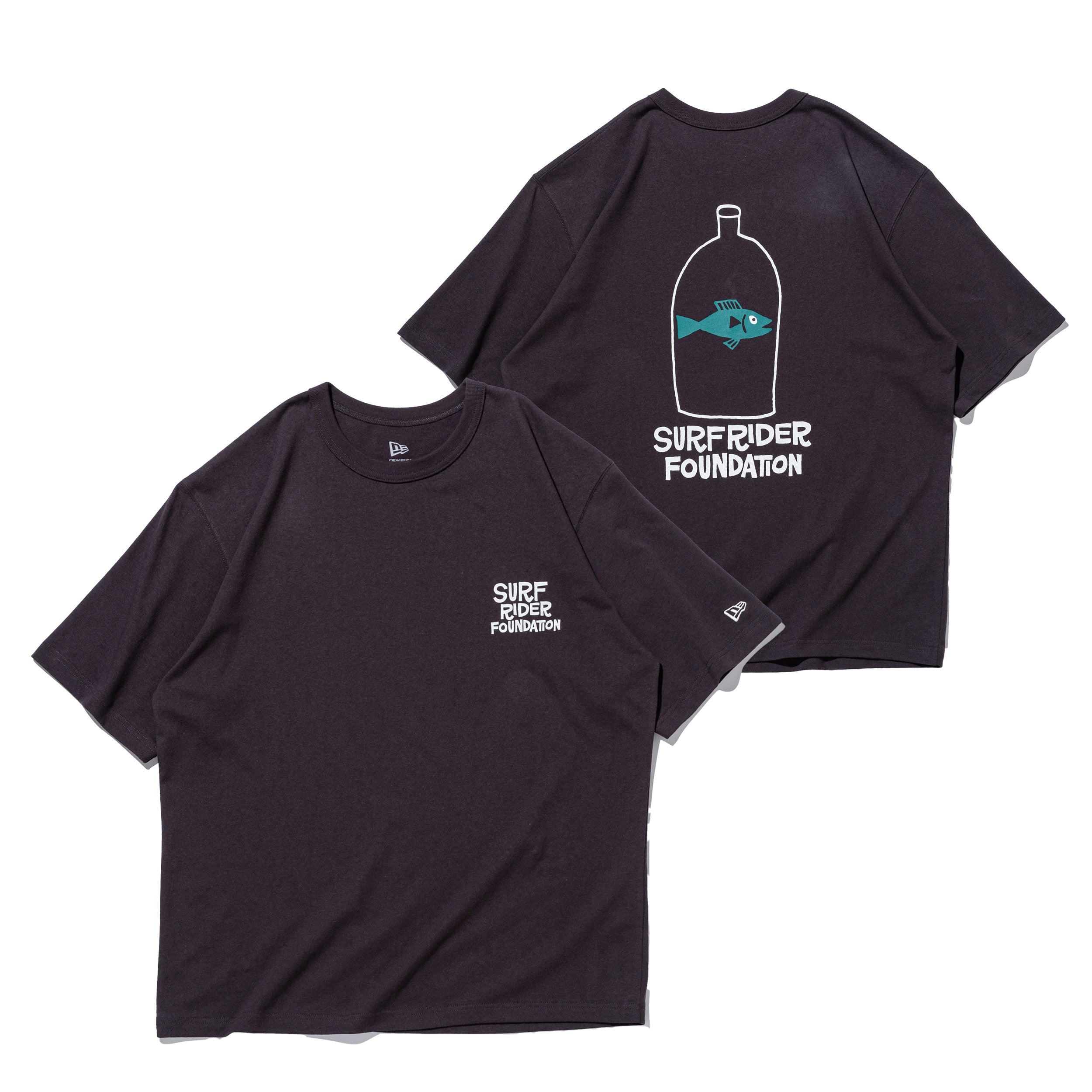 半袖 ウォッシュドコットン Tシャツ Surfrider Foundation YUSUKE HANAI フィッシュ スミクロ