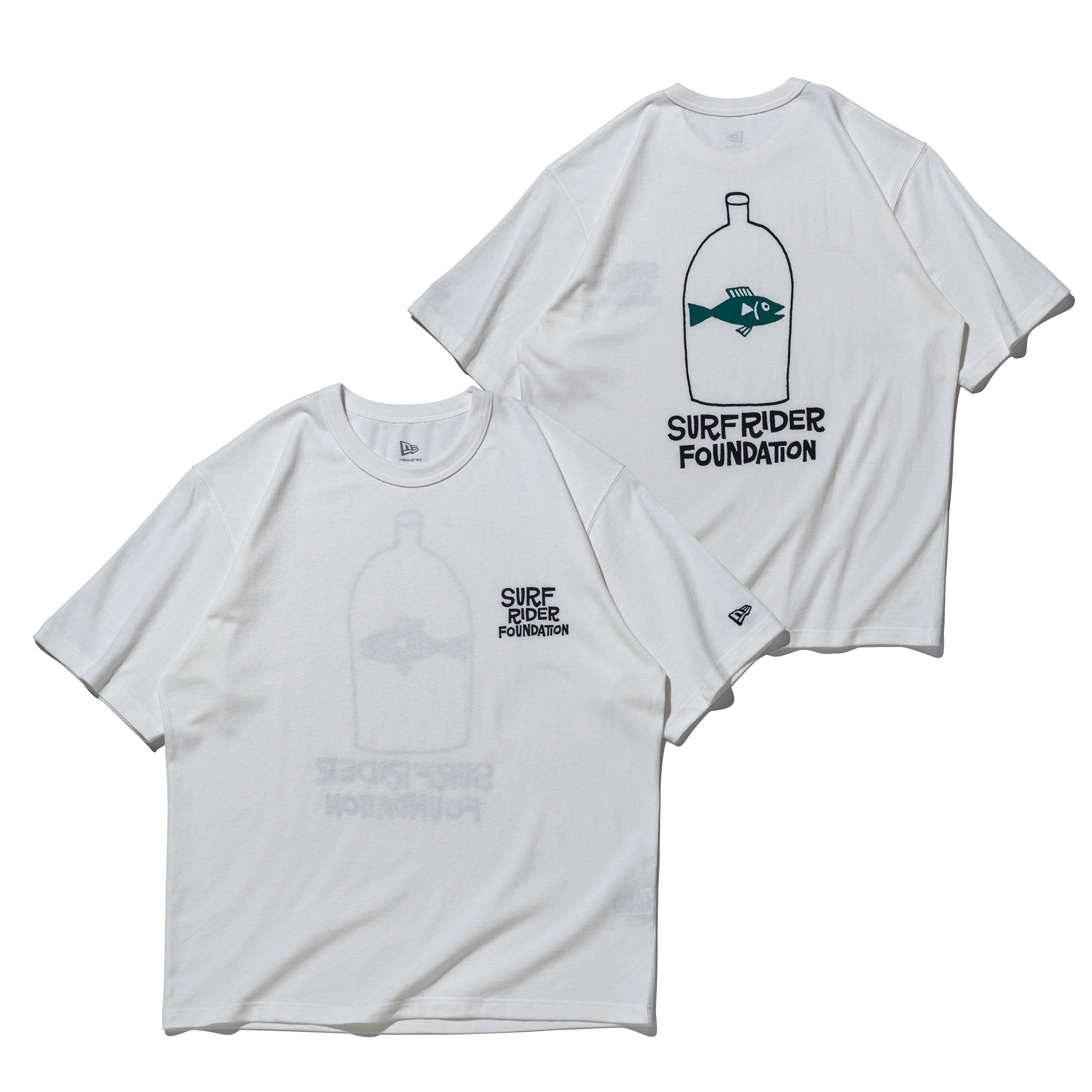 半袖 ウォッシュドコットン Tシャツ Surfrider Foundation YUSUKE HANAI フィッシュ オフホワイト