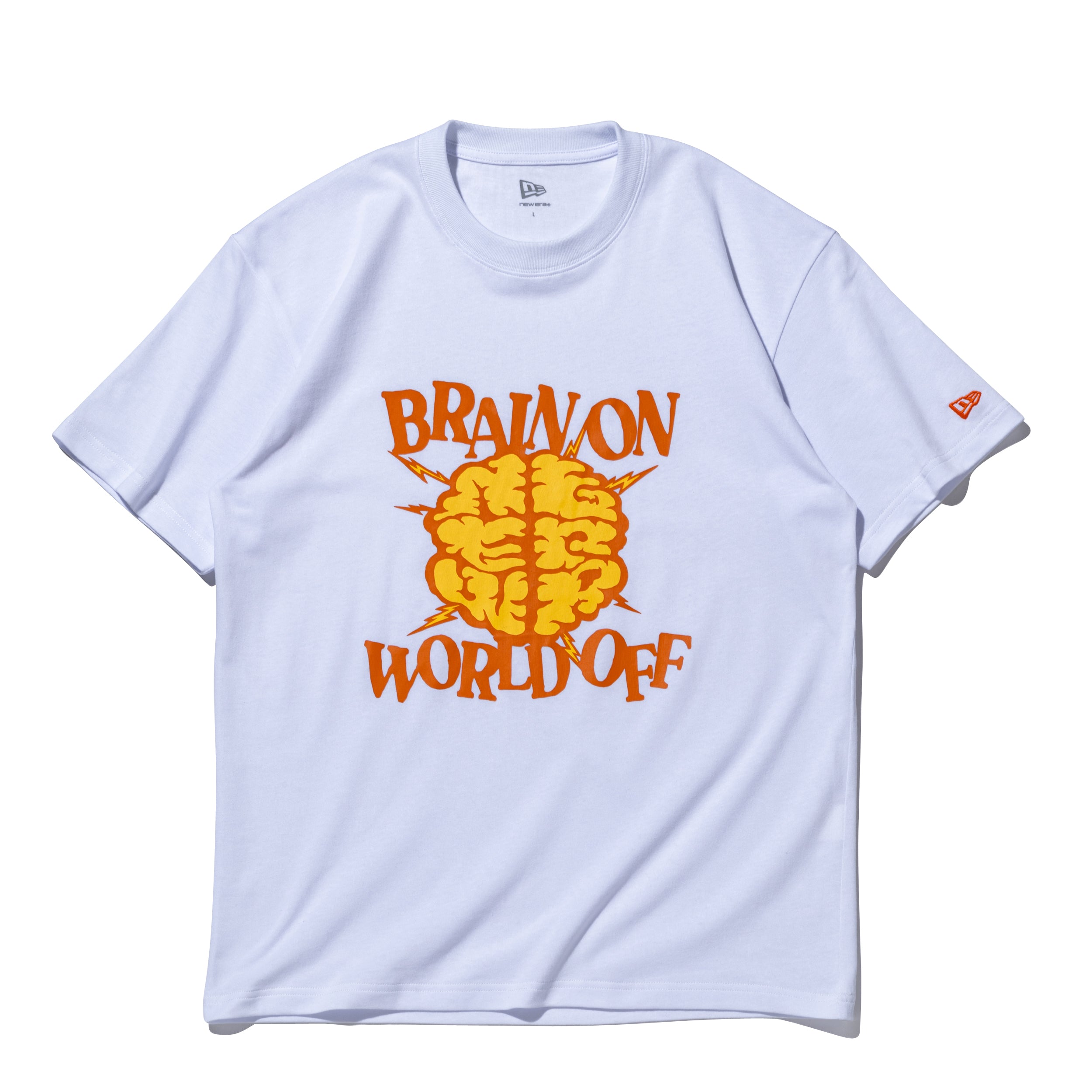 半袖 コットン Tシャツ Brain ホワイト