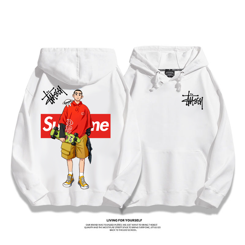 STUSSY co-branded supreme casual hoodie