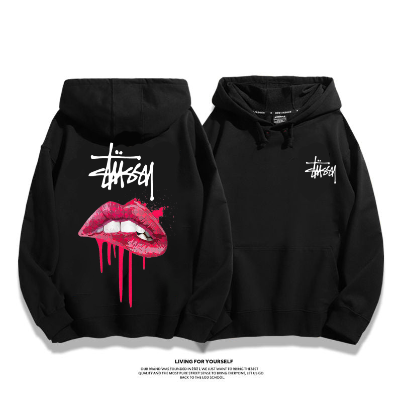 STUSSY Bloody Red Lips Hoodie