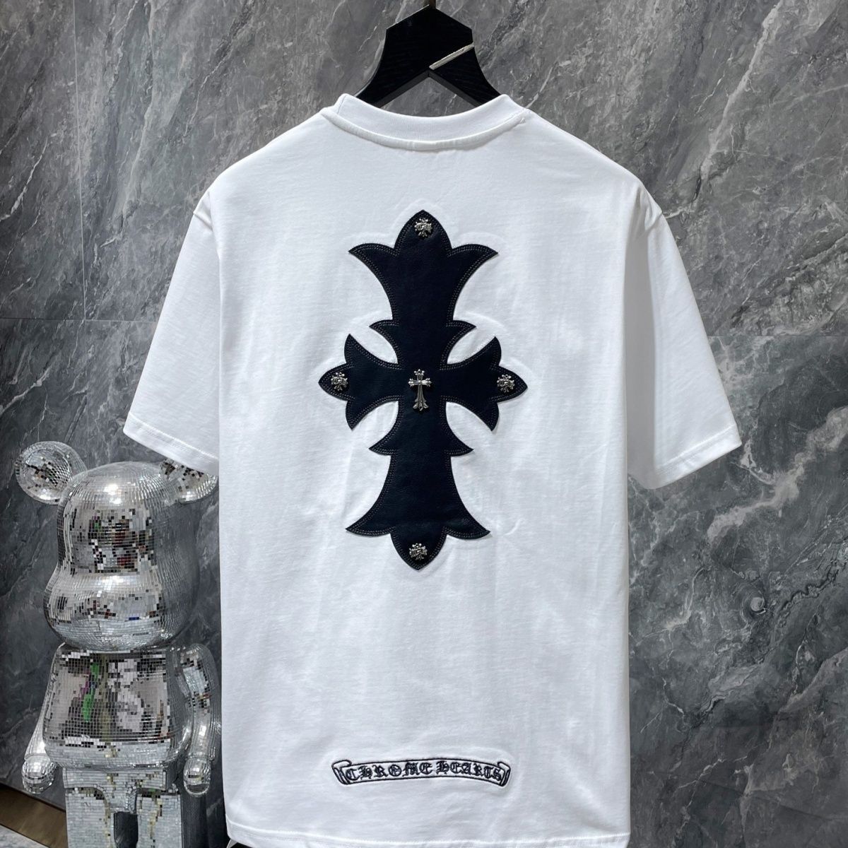 『S-XL』ハイストリート風パッチワーク半袖コットンゆったりユニセックストレンディTシャツ