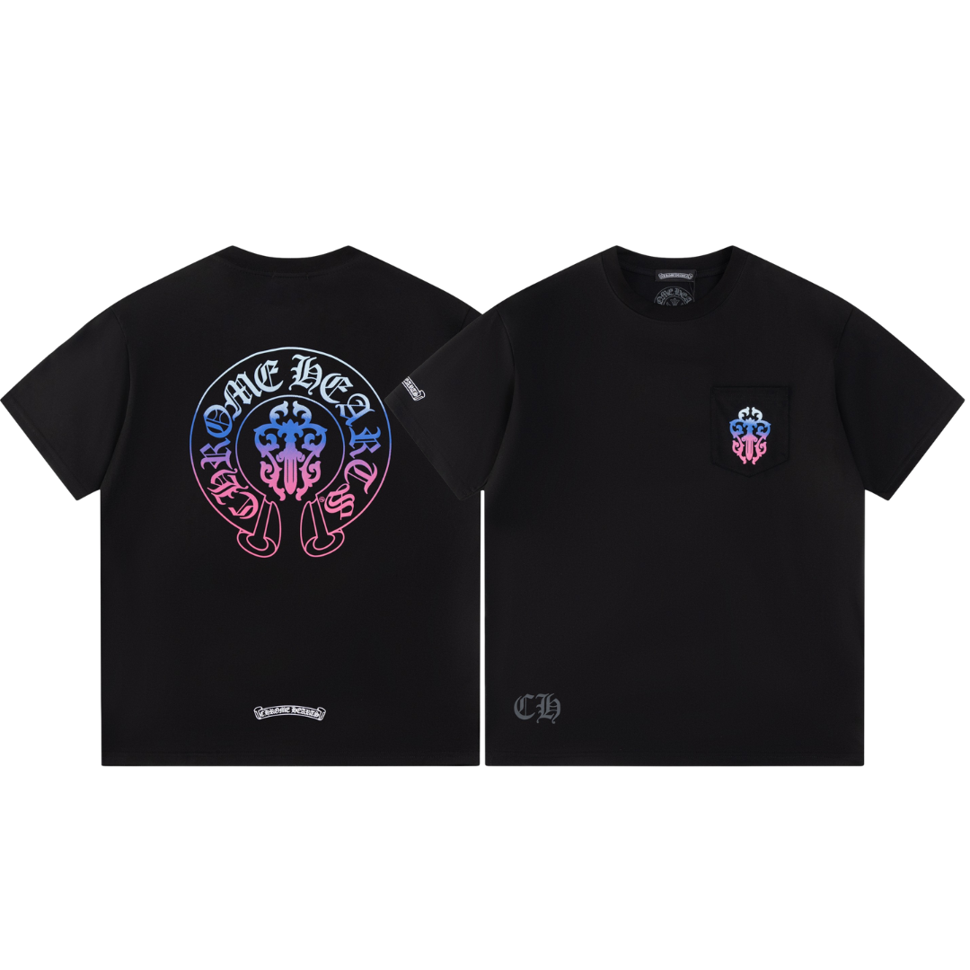 【Chrome Hearts】グラデーション ダガー Tシャツ 黒 H0100男女兼用