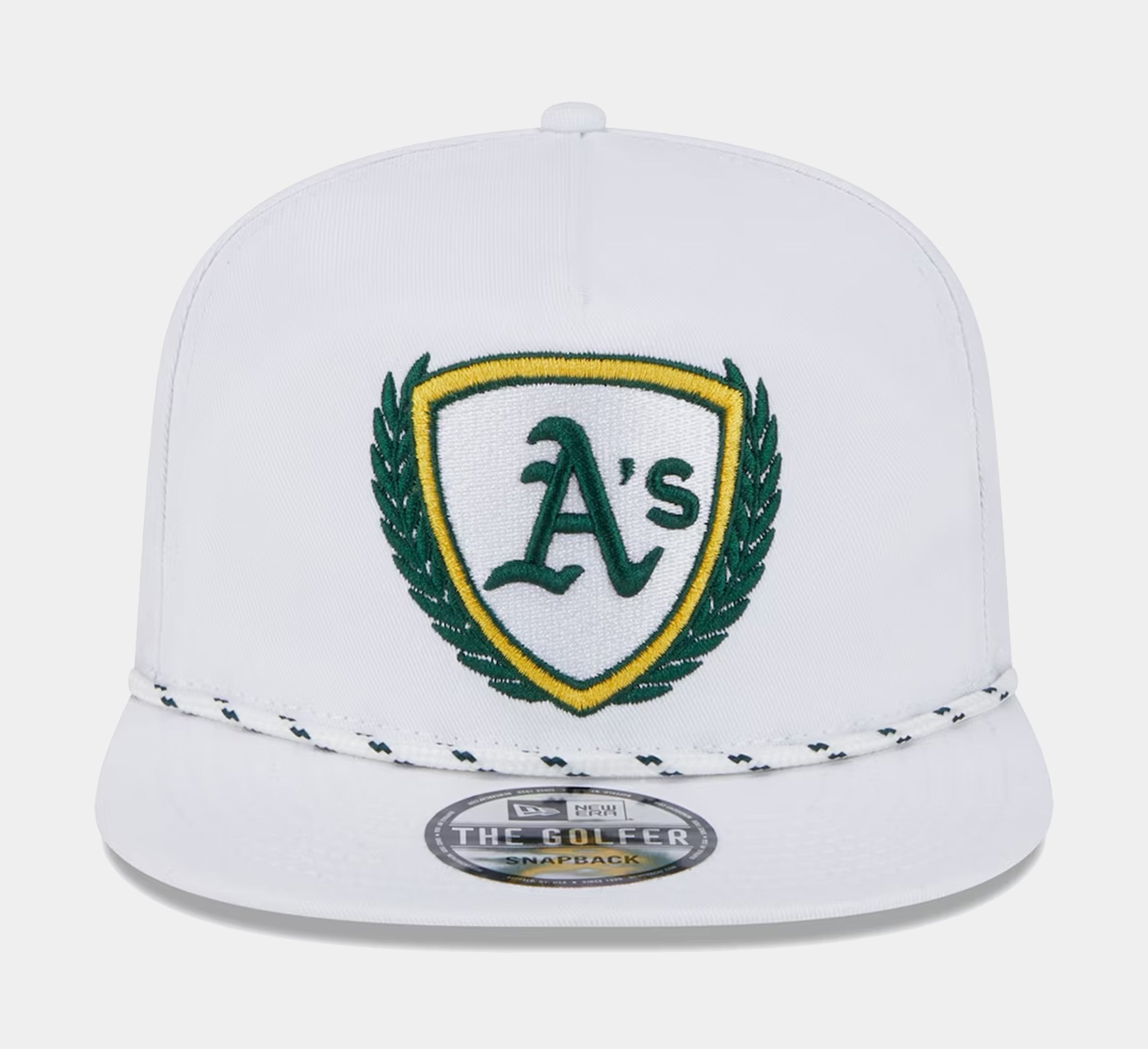 Oakland A's Golfer 9FIFTY Mens Snapback Hat (White)