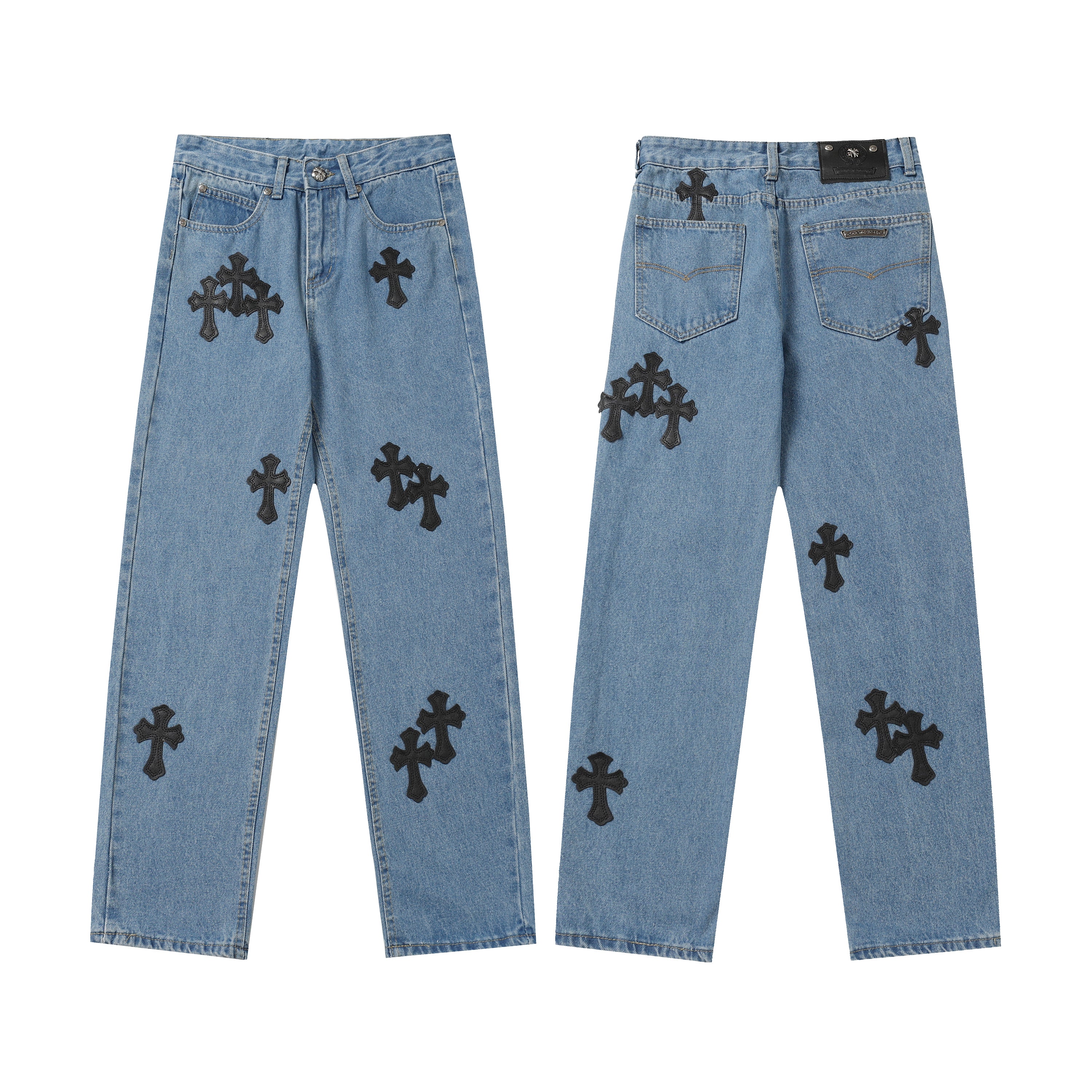【Chrome Hearts】クロムハーツ リーバイス 505 ブラッククロスパッチジーンズ