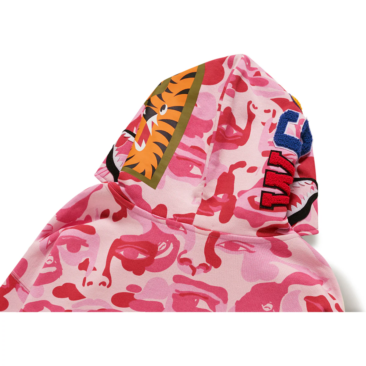 BAPE X KIDSUPER CAMO SHARK FULL ZIP HOODIE Color: Pink