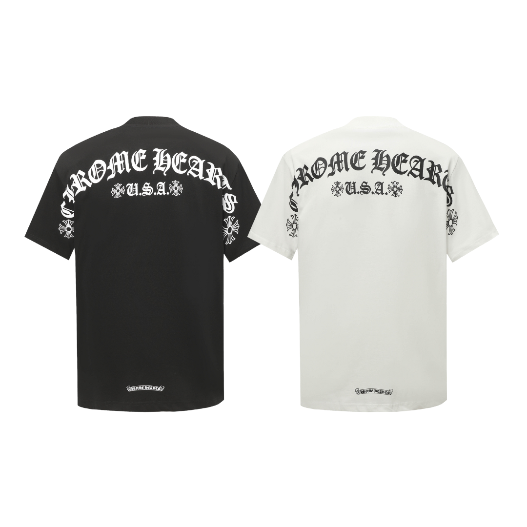 クロムハーツChrome Hearts Tシャツ黒&白 H0149　　メンズ