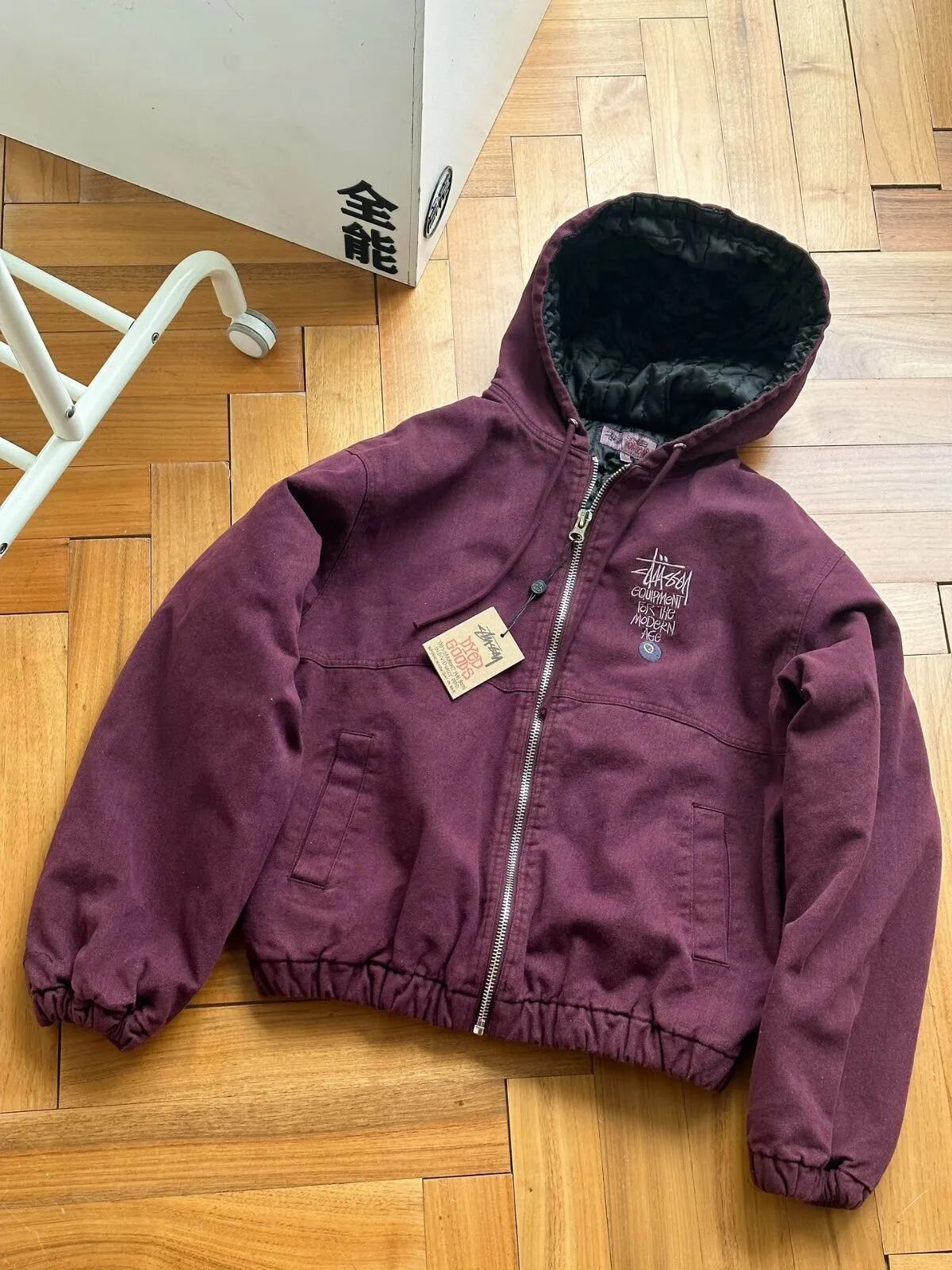 STUSSY帆布保温作業ジャケット綿版ツアー22AW CANVASINSULATED WORK JACKET帆布絶縁水洗いジャケット綿服綿聯帽ジッパーコート男女秋冬