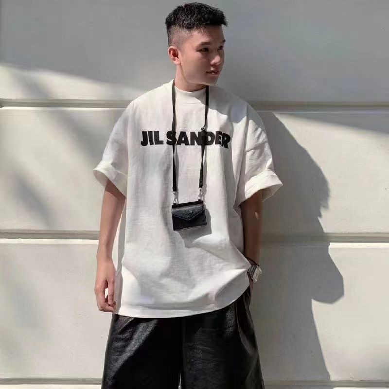 質感のいい ノームコア 無地 アルファベット 2色選べる 夏 オーバーサイズ  半袖 メンズレデイーズ Ｔシャツ