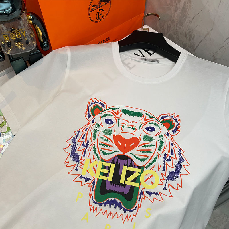 おすすめ レトロ 日常 プリント アルファベット 動物柄 タイガー コットン 快適 Ｔシャツ