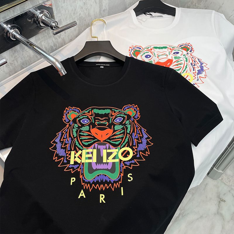 おすすめ レトロ 日常 プリント アルファベット 動物柄 タイガー コットン 快適 Ｔシャツ