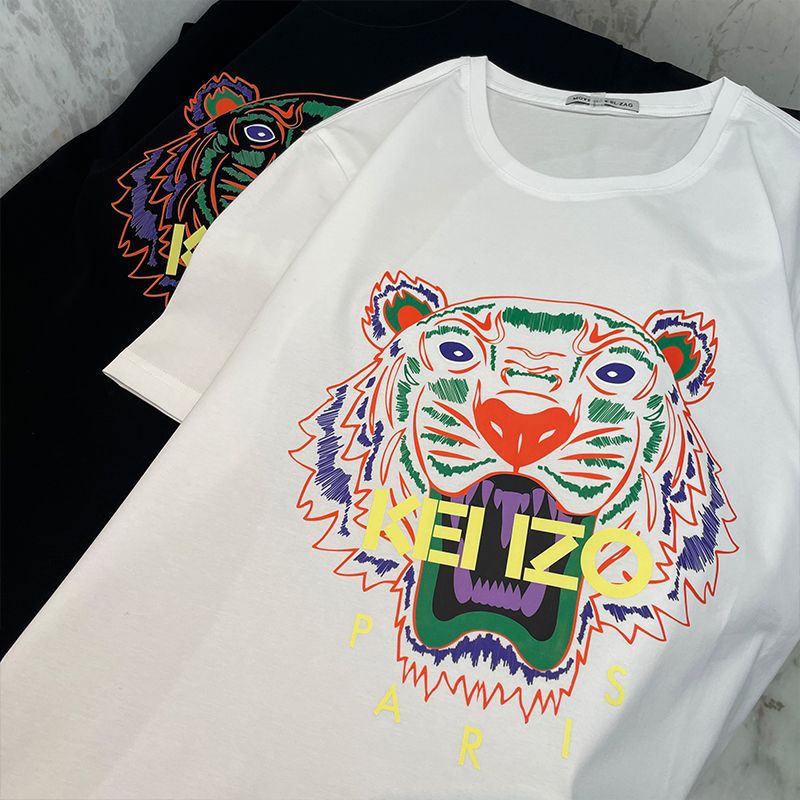 おすすめ レトロ 日常 プリント アルファベット 動物柄 タイガー コットン 快適 Ｔシャツ