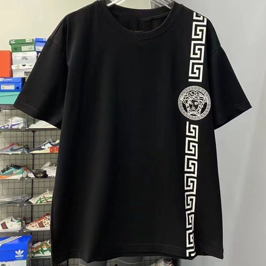 超人気商品 シンプル カジュアル ラウンドネック 夏 プリント 2色選べる オーバーサイズ 男女限らず Ｔシャツ