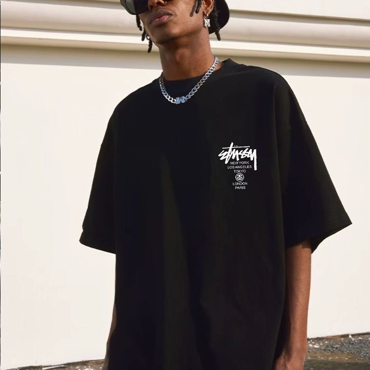 快適 大人気 夏 レトロ カップル 男女限らず プリント ゆったり オーバーサイズ 新作 Ｔシャツ