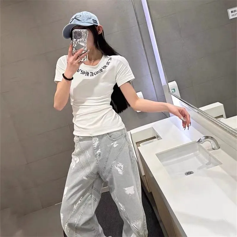 おすすめ 話題沸騰中 夏 シンプル プリント 高級感 着瘦せ 通気性 レデイーズ Ｔシャツ