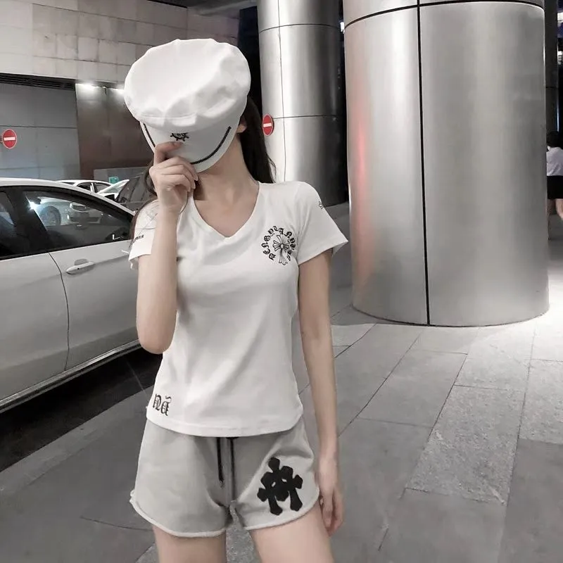 大人気 スリム 着痩せ 合わせやすい Vネック トレンド 半袖 Tシャツ
