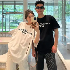 おすすめ ファッション よく売れる 男女限らず オーバーサイズ  アルファベット プリント Tシャツ