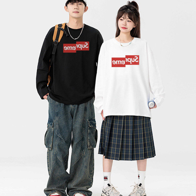 着回し最強 存在感 質感のいい4色選べる シンプル アルファベット ゆったり長袖 Ｔシャツ