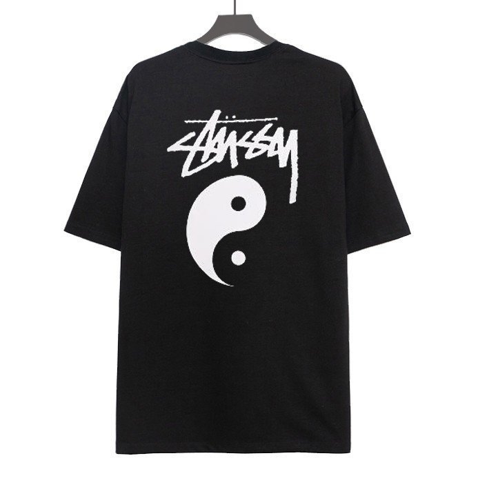 【期間限定割引価格】Stussy Couple Yin Yang Tai Chi Bagua Pattern Short Sleeve T-shirt