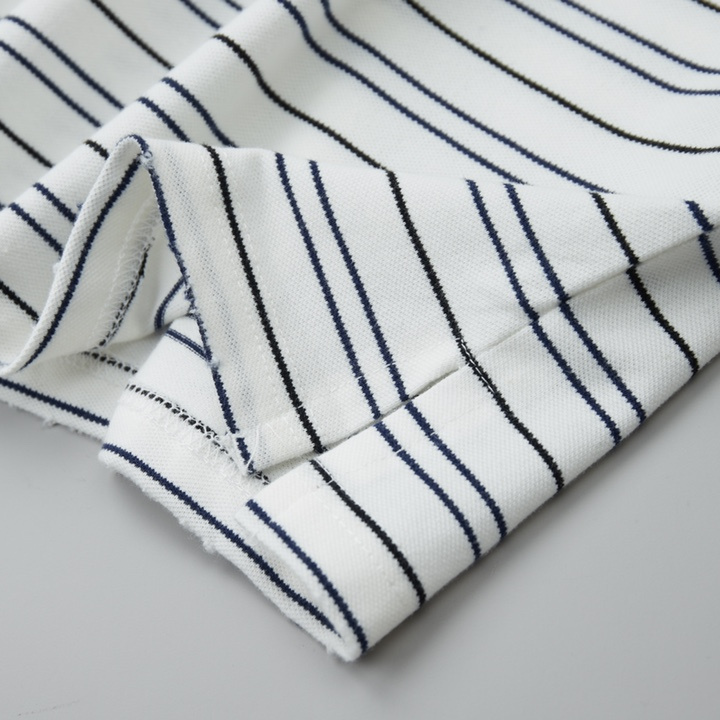 『S-XL』人気爆発中 質感のいい シンプル 折り襟 ボーダー柄 Tシャツ