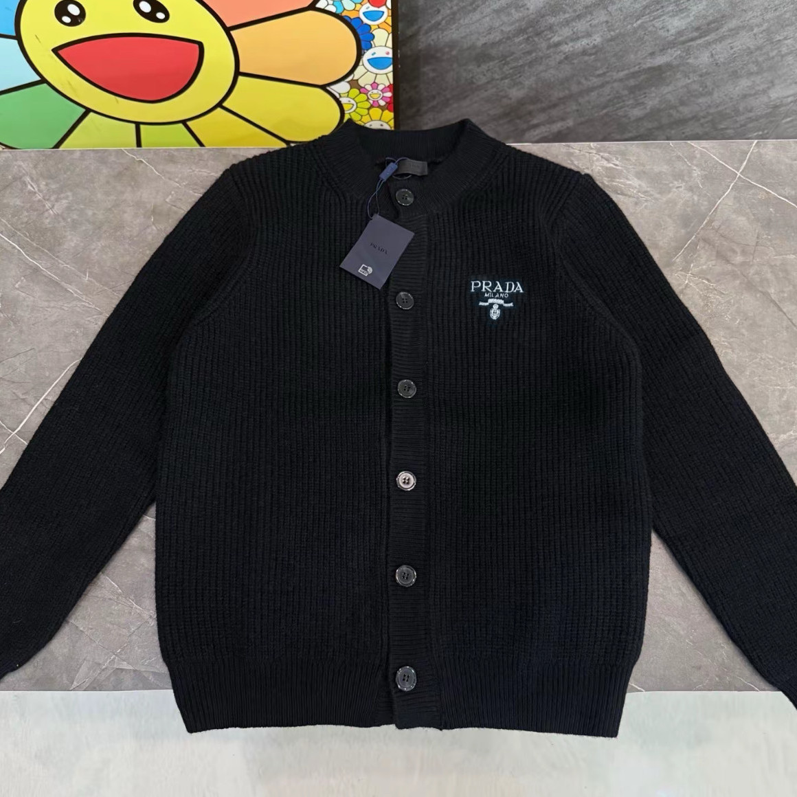 『L-2XL』三角レタリング刺繍ジャケット メンズレディース兼用 ニットカーディガン